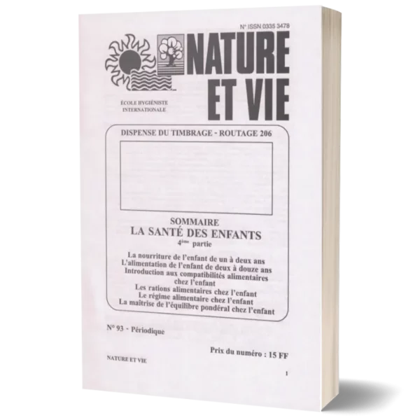 Livret Nature et vie 'La santé des enfants'