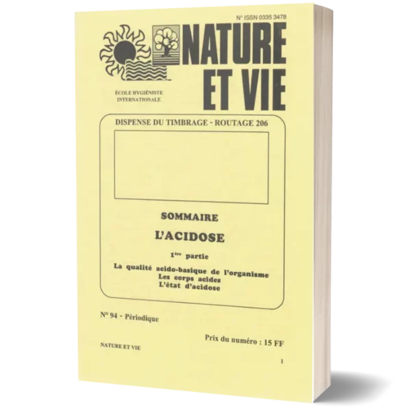 Couv3D - modèle(150) Livret Nature et vie 'L'acidose '
