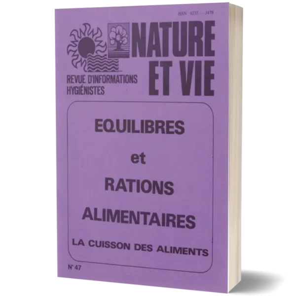 Couv3D - modèle(164) Livret Nature et vie ' Equilibres et rations alimentaires la cuisson des aliments '
