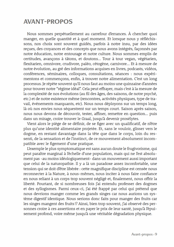 Capture d'écran 2025-09-02 163018 Page de l'avant-propos du livre 'Faut-il manger comme les grands singes ?' de Fabien Moine