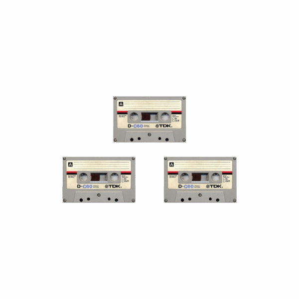 Trois cassettes audio TDK D-C60 vintages