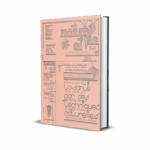 Couverture d'une édition vintage de la revue Nature et Vie, intitulée 'La santé par des techniques naturelles' (Naturopathie, acupuncture, hygiène vitale), publiée au 3ème trimestre 1974.
